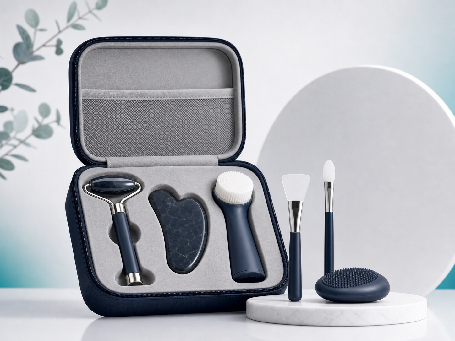 Unbranded beauty tool kit with facial tools and premium case presentation